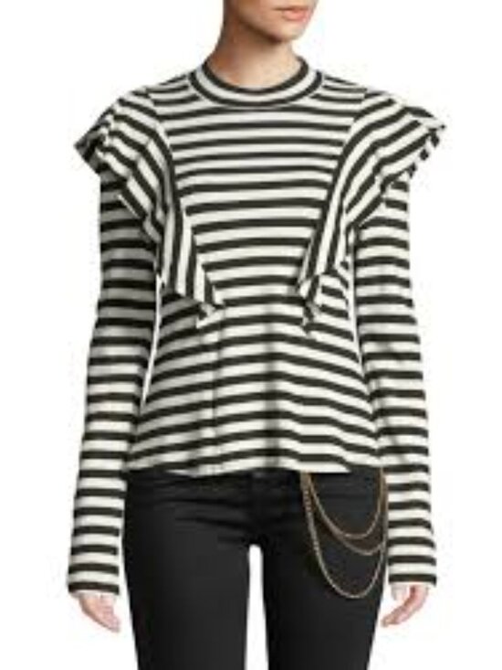 Veronica Beard Tops - Veronica Beard Jeans Dawson Tee White/Black Size Medium